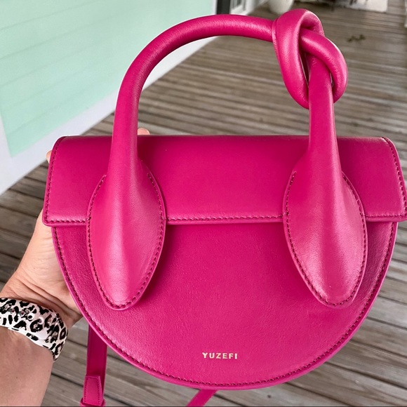 Yuzefi Delores Knot Top Handle Bag in Fuchsia - Picture 10 of 16